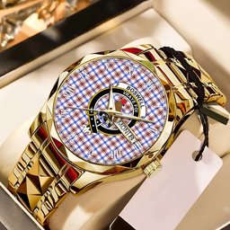 Boswell Modern Tartan Watch Alloy Quartz Watch with Leather Box