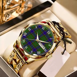 Adam Tartan Watch Alloy Quartz Watch with Leather Box