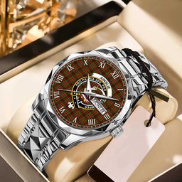 Ainslie Tartan Watch Alloy Quartz Watch with Leather Box