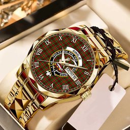 Ainslie Tartan Watch Alloy Quartz Watch with Leather Box