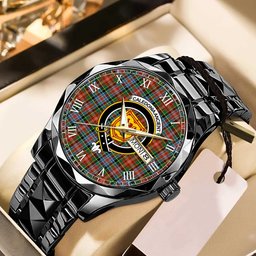Caledonia Ancient Tartan Watch Alloy Quartz Watch with Leather Box