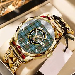Caldwell Tartan Watch Alloy Quartz Watch with Leather Box