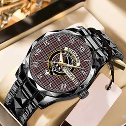 Borthwick Ancient Tartan Watch Alloy Quartz Watch with Leather Box