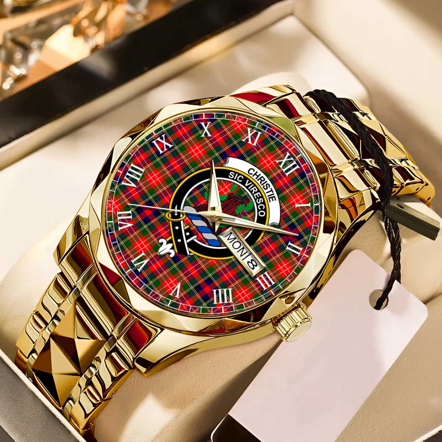 Christie Tartan Watch Alloy Quartz Watch with Leather Box