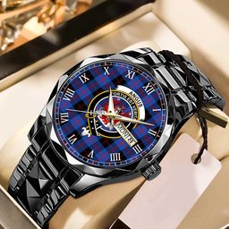 Angus Modern Tartan Watch Alloy Quartz Watch with Leather Box