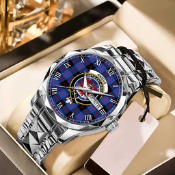 Angus Modern Tartan Watch Alloy Quartz Watch with Leather Box