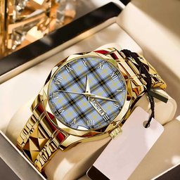 Bell of the Borders Tartan Watch Alloy Quartz Watch with Leather Box