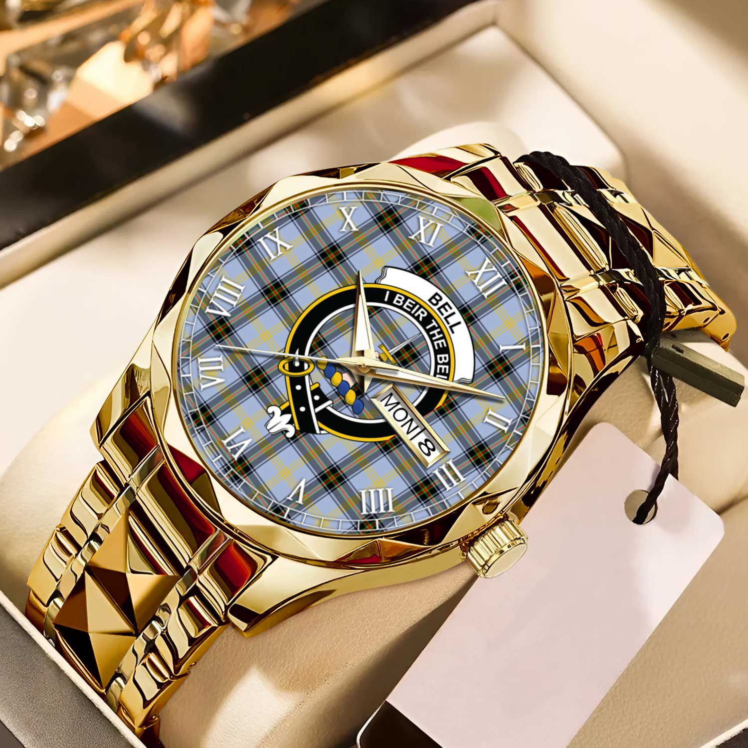 Bell of the Borders Tartan Watch Alloy Quartz Watch with Leather Box
