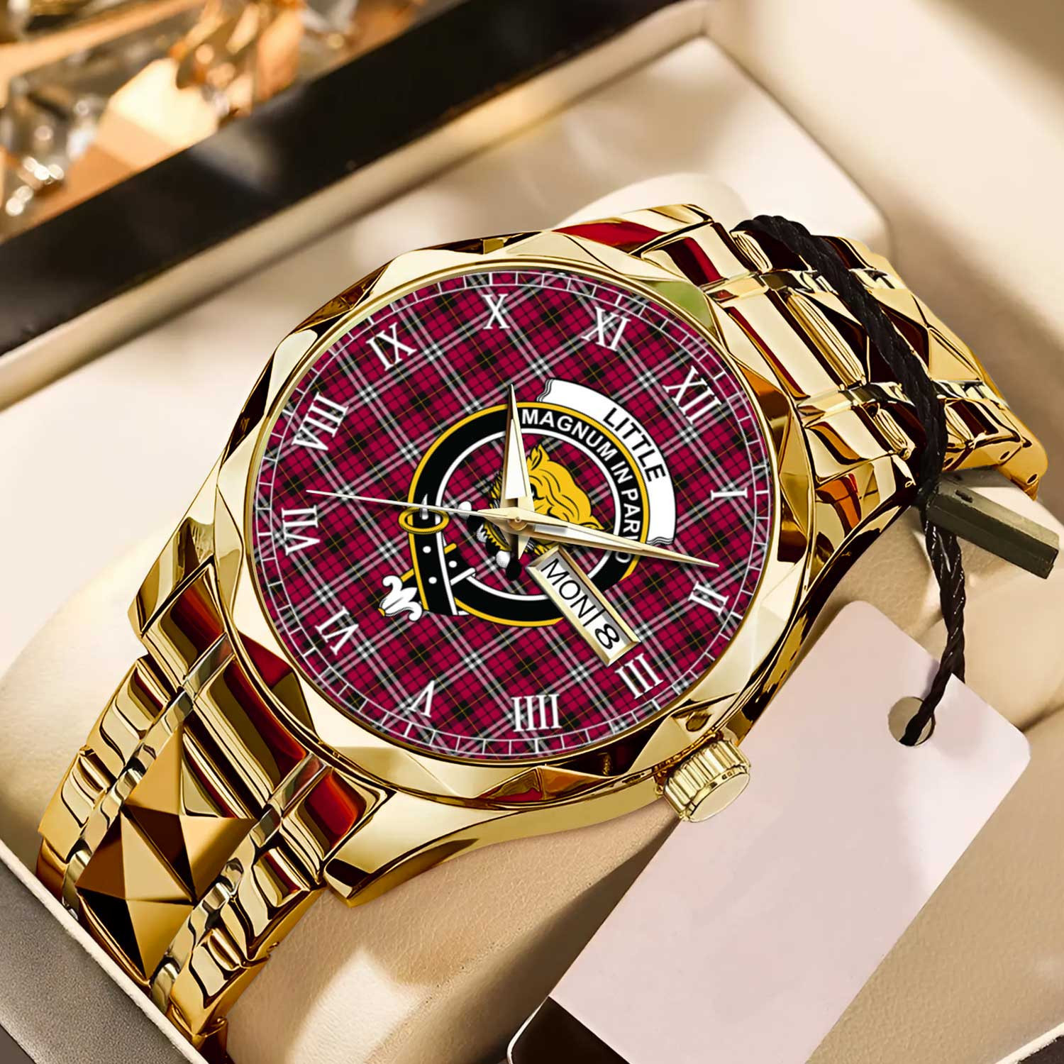 Little Tartan Watch Alloy Quartz Watch with Leather Box