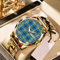 Laing Tartan Watch Alloy Quartz Watch with Leather Box