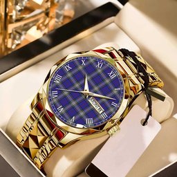 Kinnaird Tartan Watch Alloy Quartz Watch with Leather Box