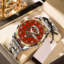 Livingstone Modern Tartan Watch Alloy Quartz Watch with Leather Box