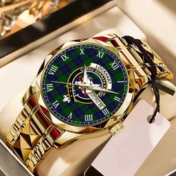 Lockhart Tartan Watch Alloy Quartz Watch with Leather Box