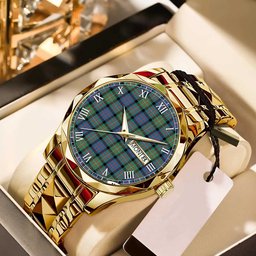 MacDonnell of Glengarry Ancient Tartan Watch Alloy Quartz Watch with Leather Box