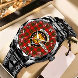 Crief District Tartan Watch Alloy Quartz Watch with Leather Box