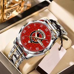 MacDonnell of Keppoch Modern Tartan Watch Alloy Quartz Watch with Leather Box