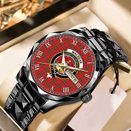 MacBean Modern Tartan Watch Alloy Quartz Watch with Leather Box