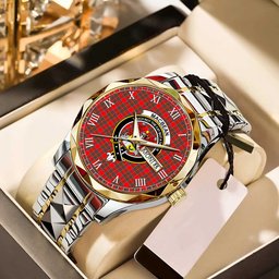 MacBean Modern Tartan Watch Alloy Quartz Watch with Leather Box
