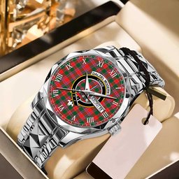 Dalziel Modern Tartan Watch Alloy Quartz Watch with Leather Box