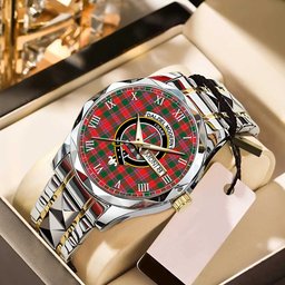 Dalziel Modern Tartan Watch Alloy Quartz Watch with Leather Box