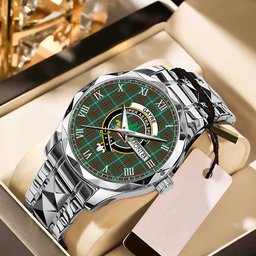 Gayre Tartan Watch Alloy Quartz Watch with Leather Box