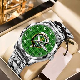 Galloway District Tartan Watch Alloy Quartz Watch with Leather Box