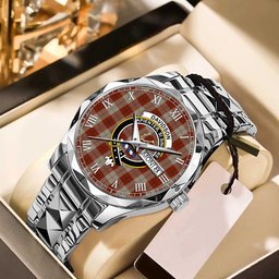 Davidson Dress Dancers Tartan Watch Alloy Quartz Watch with Leather Box