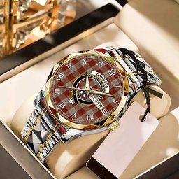 Davidson Dress Dancers Tartan Watch Alloy Quartz Watch with Leather Box