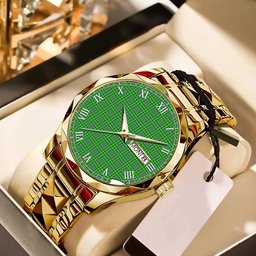 Currie Tartan Watch Alloy Quartz Watch with Leather Box