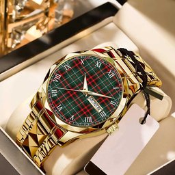 MacDiarmid Modern Tartan Watch Alloy Quartz Watch with Leather Box