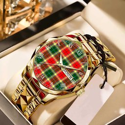 Gibbs Tartan Watch Alloy Quartz Watch with Leather Box