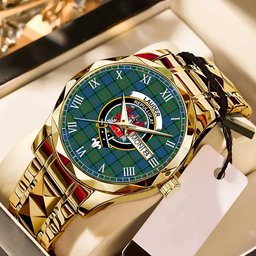 Lauder Tartan Watch Alloy Quartz Watch with Leather Box