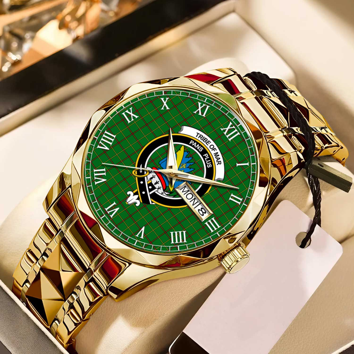Tribe of Mar Tartan Watch Alloy Quartz Watch with Leather Box