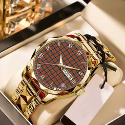 MacNaughton Ancient Tartan Watch Alloy Quartz Watch with Leather Box
