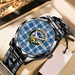 Strathclyde District Tartan Watch Alloy Quartz Watch with Leather Box