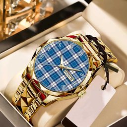 Strathclyde District Tartan Watch Alloy Quartz Watch with Leather Box