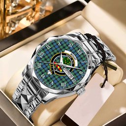 Mouat Tartan Watch Alloy Quartz Watch with Leather Box