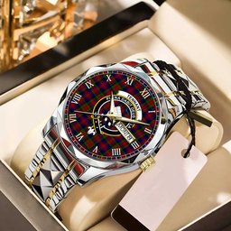 Tennant Tartan Watch Alloy Quartz Watch with Leather Box