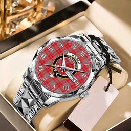 Moubray Tartan Watch Alloy Quartz Watch with Leather Box