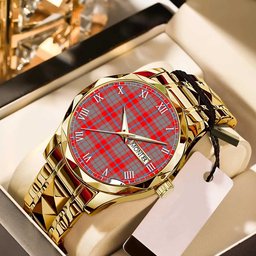 Moubray Tartan Watch Alloy Quartz Watch with Leather Box