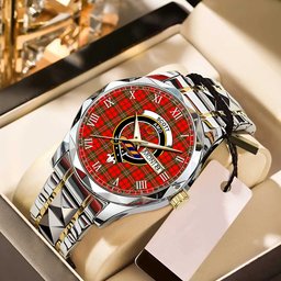 SCOTT MODERN Tartan Watch Alloy Quartz Watch with Leather Box
