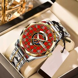 SCOTT MODERN Tartan Watch Alloy Quartz Watch with Leather Box