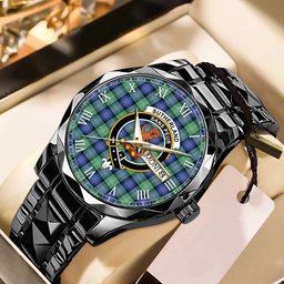 Sutherland Old Ancient Tartan Watch Alloy Quartz Watch with Leather Box