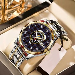 Nairn Tartan Watch Alloy Quartz Watch with Leather Box