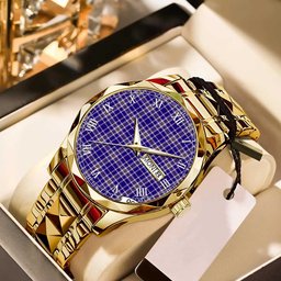 Ochterlony Tartan Watch Alloy Quartz Watch with Leather Box