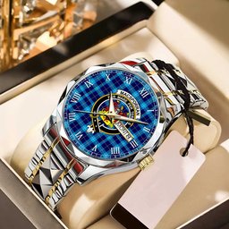 MacSporran Ancient Tartan Watch Alloy Quartz Watch with Leather Box