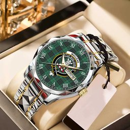 MacLean Hunting Tartan Watch Alloy Quartz Watch with Leather Box