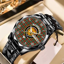 Prince of Wales Tartan Watch Alloy Quartz Watch with Leather Box