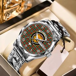 Prince of Wales Tartan Watch Alloy Quartz Watch with Leather Box