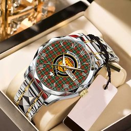 Prince of Wales Tartan Watch Alloy Quartz Watch with Leather Box